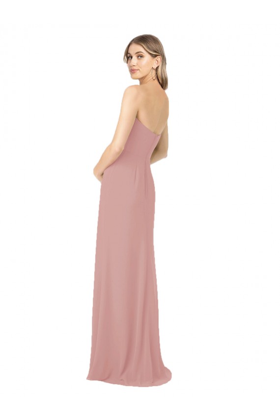 Shop Draped Strapless Sheath Long Chiffon Bridesmaid Dress Ottawa