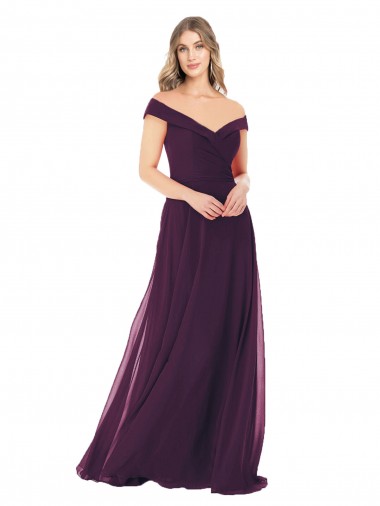 Shop Classic Off the Shoulder Draped Chiffon Bridesmaid Dress Ottawa