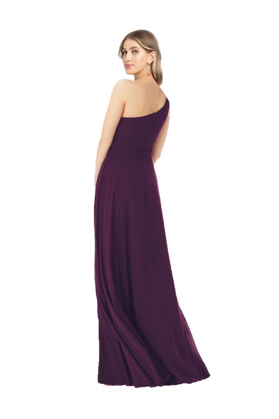 Shop One Shoulder Chiffon Bridesmaid Dress with Tie Belt Ottawa