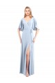 Shop V-Neckline and Cascading Flutter Sleeves Chiffon Bridesmaid Dress with Front Slit Ottawa