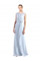 Shop Illusion Boat Neck Long Full Length Chiffon Bridesmaid Dress with Keyhole Back Ottawa