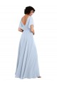 Shop Split Flutter Sleeves V-Neck Chiffon Bridesmaid Dress with Open V-Back Ottawa