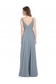 Shop Fitted V-Neckline Long Chiffon Bridesmaid Dress with V-Back Ottawa