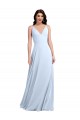 Shop Long Floor Length V-Neck Chiffon Bridesmaid Dress with Keyhole Back Ottawa