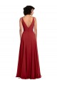 Shop Fitted Plunging Deep V-Neck Long Chiffon Bridesmaid Dress with V-Back Ottawa