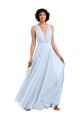 Shop Daring Plunging V-Neck Long Chiffon Bridesmaid Dress with Pleated Bodice Ottawa