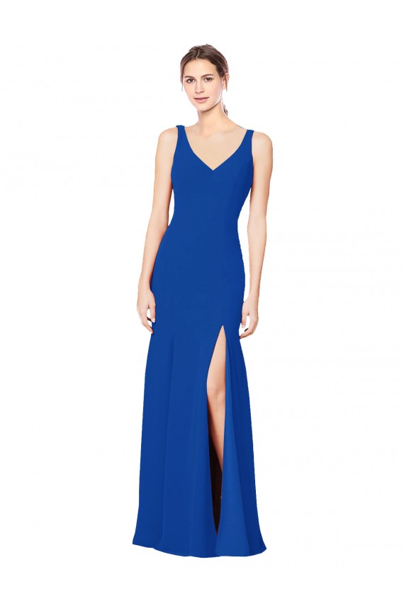 Shop Low Back Sleeveless Chiffon Bridesmaid Dress with Side Slit Ottawa