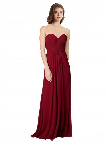 Shop Draped Sweetheart Long Grecian Inspired Chiffon Bridesmaid Dress Ottawa