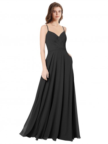 Shop Cowl Back Spaghetti Straps Long Chiffon Bridesmaid Dress  Ottawa