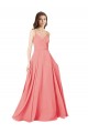 Shop Crossover Bodice Long Chiffon Bridesmaid Dress with Double Back Straps Ottawa