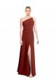 Shop Fit and Flare One Shoulder Long Chiffon Bridesmaid Dress with High Slit Ottawa