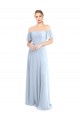 Shop Off the Shoulder Flutter Sleeves Long Chiffon Bridesmaid Dress Ottawa