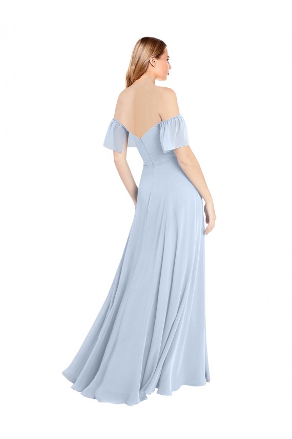 Shop Off the Shoulder Flutter Sleeves Long Chiffon Bridesmaid Dress Ottawa