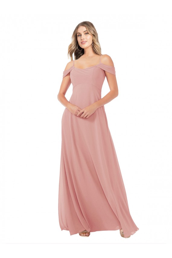 Shop Draped Shoulder Sash Back Chiffon Bridesmaid Dress Ottawa