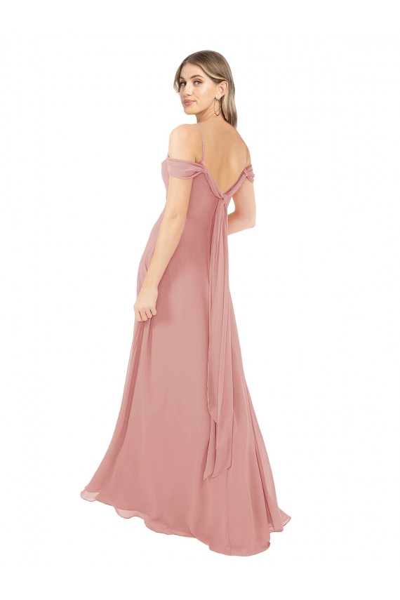 Shop Draped Shoulder Sash Back Chiffon Bridesmaid Dress Ottawa
