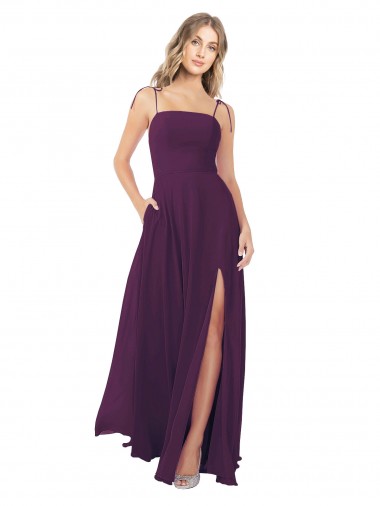 Shop Chiffon Bridesmaid Dress with Front Slit and Keyhole Back Ottawa