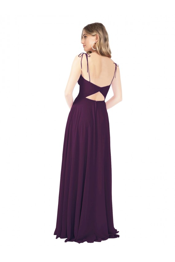 Shop Chiffon Bridesmaid Dress with Front Slit and Keyhole Back Ottawa