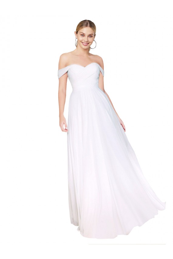 Shop Off the Shoulder Long Full Length Chiffon Bridesmaid Dress / Formal Prom Dress Ottawa