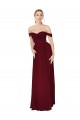 Shop Shirred Sweetheat Neckline Off the Shoulder Long Chiffon Bridesmaid Dress / Formal Prom Dress Ottawa
