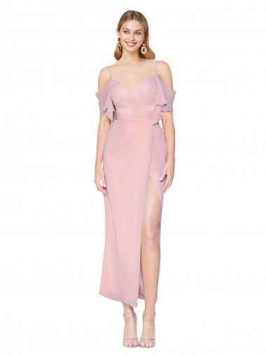 Shop Mermaid Cold Shoulder Short Knee Length Chiffon Bridesmaid Dress / Formal Prom Dress Ottawa