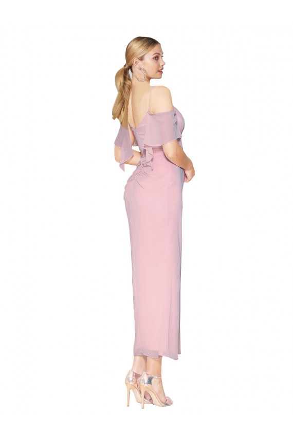 Shop Mermaid Cold Shoulder Short Knee Length Chiffon Bridesmaid Dress / Formal Prom Dress Ottawa
