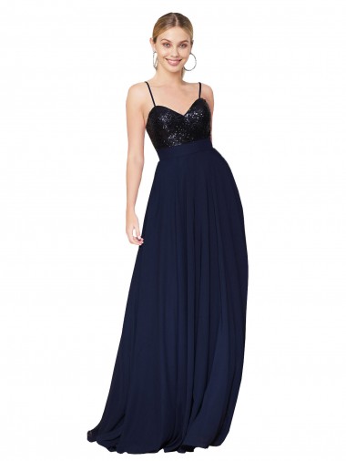 Shop Sweetheart High Neck Sequin Top Long Chiffon Bridesmaid Dress / Prom Dress Ottawa