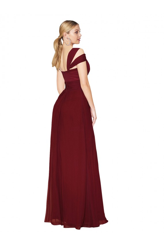 Shop Off the Shoulder Long Chiffon Bridesmaid Dress / Formal Prom Dress with Side Slit Ottawa
