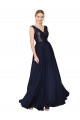 Shop High Neck V-Neck Long Chiffon Bridesmaid Dress / Prom Dress with Sequin Top Ottawa