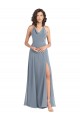 Shop Slim A-Line Cowl Neck Long Chiffon Bridesmaid Dress with Side High Slit Ottawa