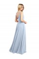 Shop Draped Cowl Neck Tied Straps Long Chiffon Bridesmaid Dress with Slit Ottawa