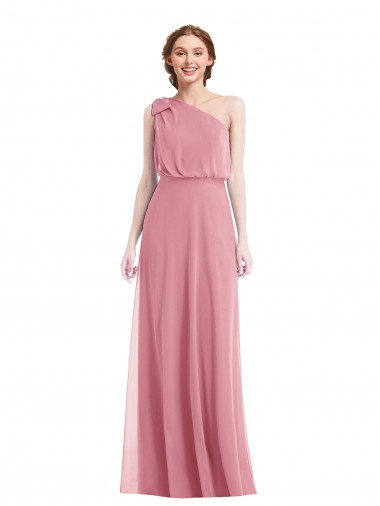 Shop One Shoulder Bow Blouson Bodice Maxi Bridesmaid Dress Ottawa