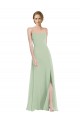 Shop Scoop Neck Tie Strap Maxi Bridesmaid Dress with Front Slit Ottawa