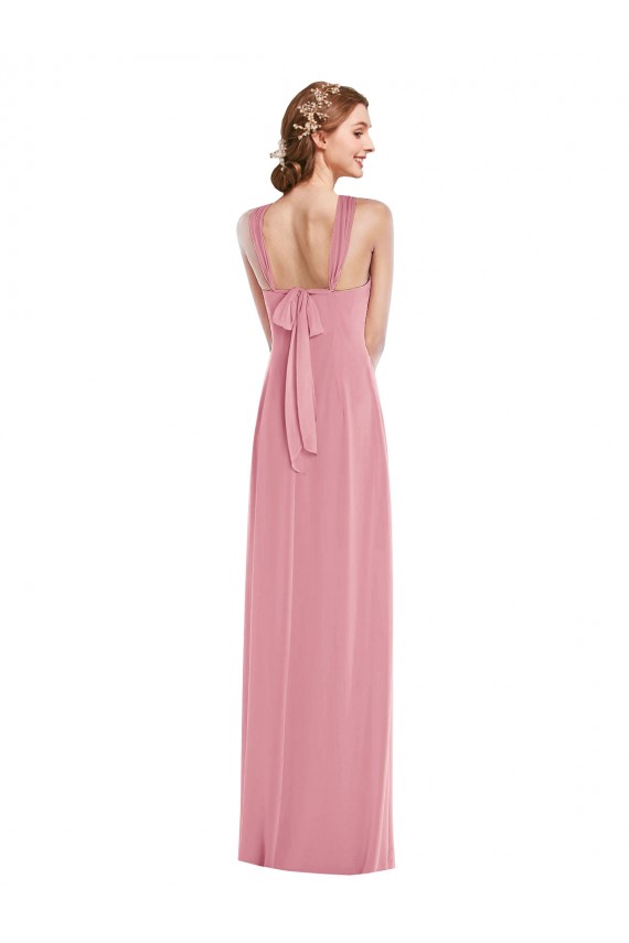 Shop Draped Chiffon Grecian Column Bridesmaid Dress with Front Slit Ottawa