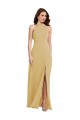 Shop Stand Collar Halter Maxi Bridesmaid Dress with Criss Cross Open Back Ottawa
