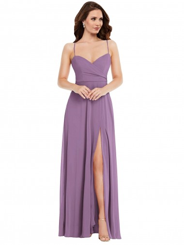 Shop Wrap Bodice Maxi Bridesmaid Dress with Front Slit Ottawa