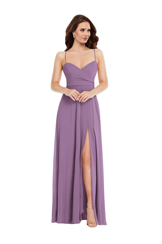 Shop Wrap Bodice Maxi Bridesmaid Dress with Front Slit Ottawa