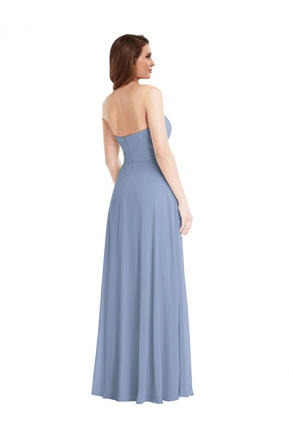 Shop Strapless A-Line Maxi Bridesmaid Dress with Front Slit Ottawa
