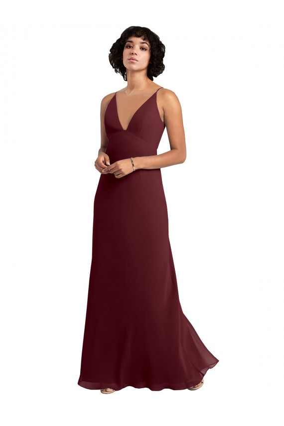 Shop Notched Neckline Empire Waist Chiffon Slip Bridesmaid Dress Ottawa