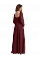 Shop Sheer Long Sleeves Chiffon Bridesmaid Dress with High Slit Ottawa