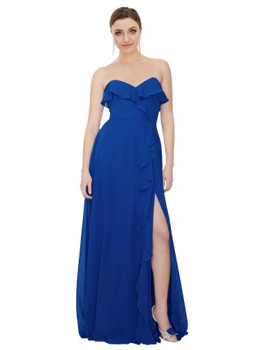 Shop Ruffled Chiffon Strapless Bridesmaid Dress Ottawa