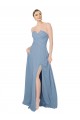 Shop Draped Sweetheart Chiffon Bridesmaid Dress with Front Slit Ottawa
