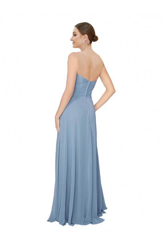 Shop Draped Sweetheart Chiffon Bridesmaid Dress with Front Slit Ottawa