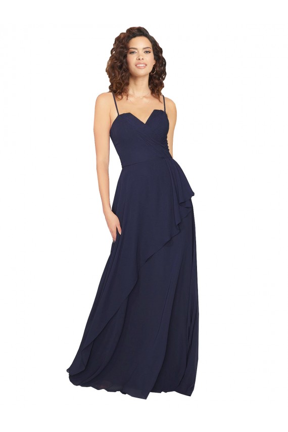 Shop Ruffled Skirt Low Back Long Chiffon Bridesmaid Dress Ottawa