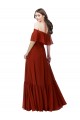 Shop Off the Shoulder Ruffle Chiffon Bridesmaid Dress Ottawa