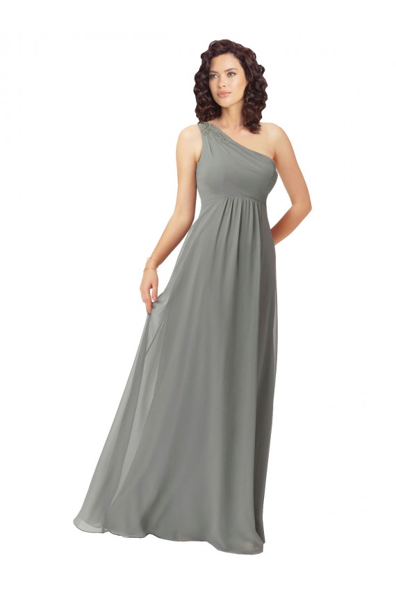 Shop Embroidered One Shoulder Chiffon Bridesmaid Dress Ottawa