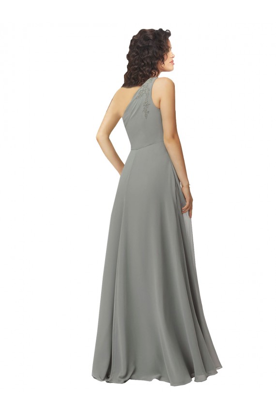 Shop Embroidered One Shoulder Chiffon Bridesmaid Dress Ottawa