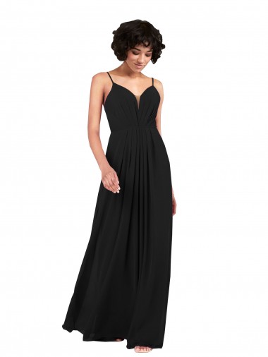 Shop Simple V-Neckline Chiffon Formal Bridesmaid Dress with Pleated Skirt Ottawa