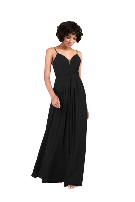 Shop Simple V-Neckline Chiffon Formal Bridesmaid Dress with Pleated Skirt Ottawa