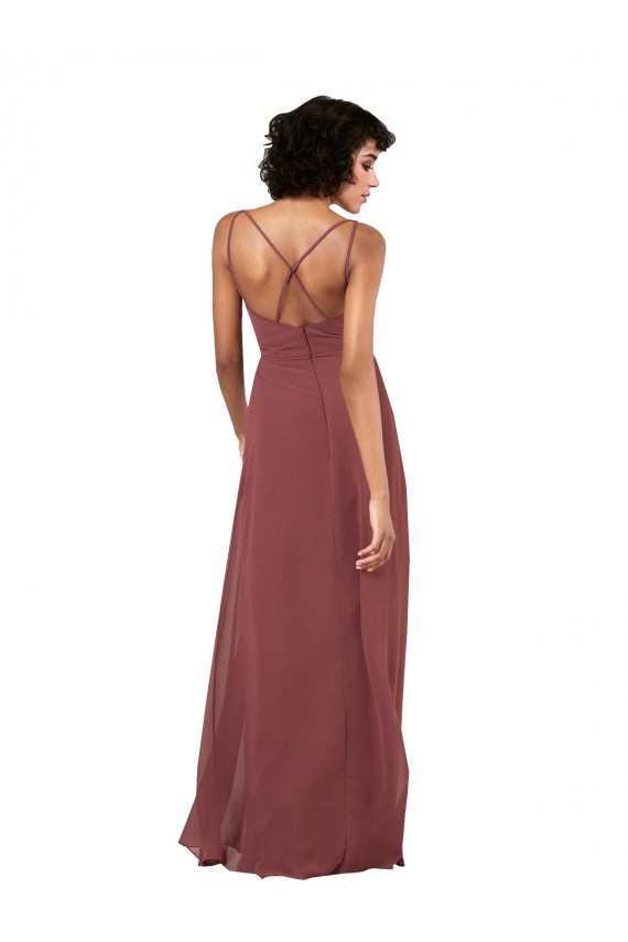 Shop Simple V-Neckline Chiffon Formal Bridesmaid Dress with Pleated Skirt Ottawa