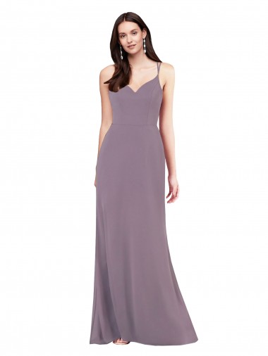 Shop Simple Floor-Length Chiffon Formal Bridesmaid Dress with Criss-Cross Back Ottawa